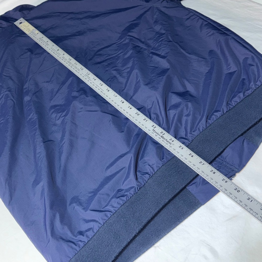LL Bean Warm-Up Jacket Mens XL Navy Blue Fleece Lined Nylon Bomber Pocket 205107 - Picture 5 of 10